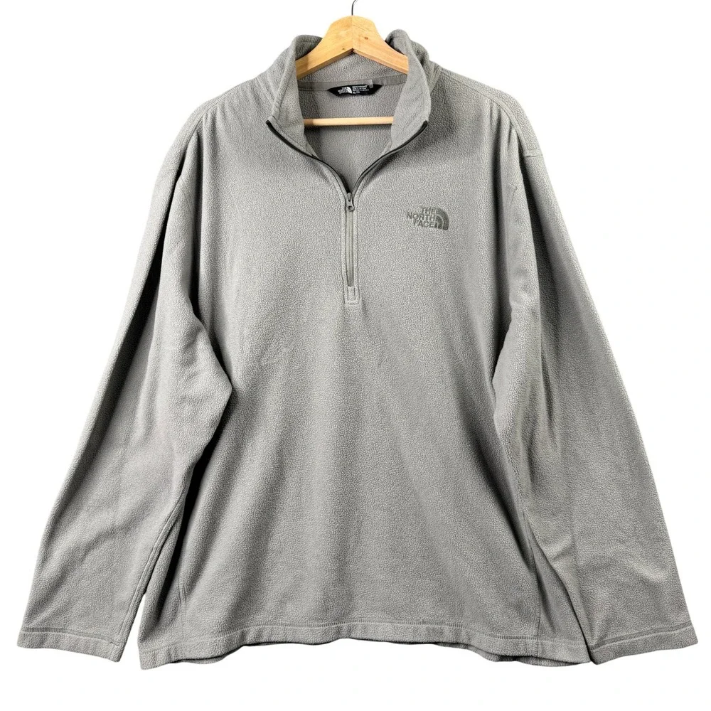 The North Face Mens XL Gray TKA 100 1/4 Zip Fleece Pullover Sweater Long Sleeve